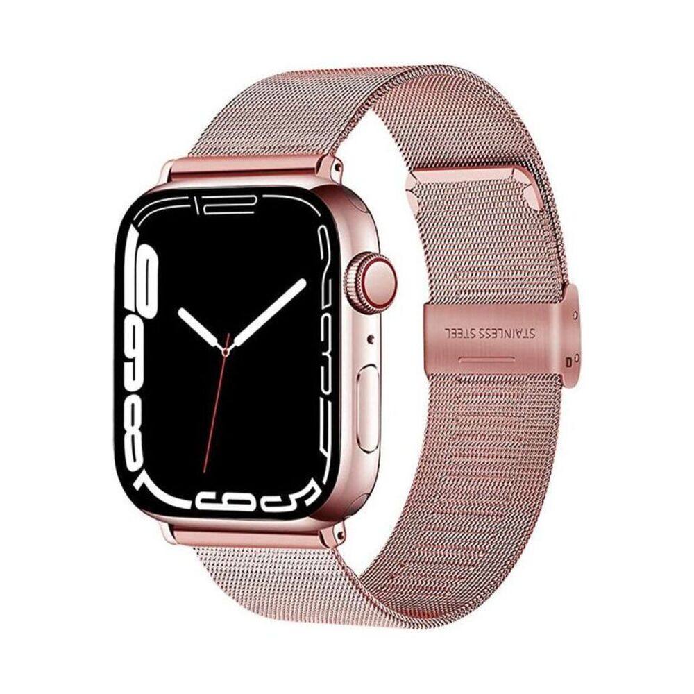 Metal Mesh Watch Band for Apple Watch 42/44/45mm Rose Pink